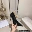 Jimmy Choo Heel 10cm Diamond Talura Soft Patent Leather Pumps Black with Chain 2023