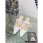 Dior Heel 6.5cm Capture Mules in Transparent Mesh Embroidered with White Saint-Gall Motif 2023