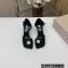 Jimmy Choo Heel 7.5cm Satin Sandals Black with Pearl embellished 2023