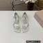 Jimmy Choo Heel 7.5cm Satin Sandals Creamy with Pearl embellished 2023