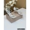 Jimmy Choo Heel 7.5cm Satin Sandals Creamy with Pearl embellished 2023