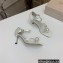 Jimmy Choo Heel 7.5cm Satin Sandals Creamy with Pearl embellished 2023