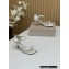 Jimmy Choo Heel 7.5cm Satin Sandals Creamy with Pearl embellished 2023