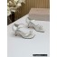 Jimmy Choo Heel 7.5cm Satin Sandals Creamy with Pearl embellished 2023