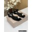 Jimmy Choo Satin Flat Sandals Black with Pearl embellished 2023