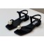Jimmy Choo Satin Flat Sandals Black with Pearl embellished 2023