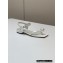 Jimmy Choo Satin Flat Sandals Creamy with Pearl embellished 2023