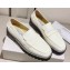 Jimmy Choo Deanna Crystal-Embellished Patent Leather Loafers White 2023