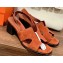 Hermes Heel 6cm Elbe Sandals in suede goatskin Brown 2023