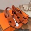 Hermes Heel 6cm Elbe Sandals in suede goatskin Brown 2023
