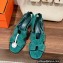 Hermes Heel 6cm Elbe Sandals in suede goatskin Green 2023