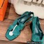 Hermes Heel 6cm Elbe Sandals in suede goatskin Green 2023
