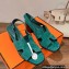 Hermes Heel 6cm Elbe Sandals in suede goatskin Green 2023