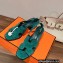 Hermes Heel 6cm Elbe Sandals in suede goatskin Green 2023
