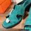 Hermes Heel 6cm Elbe Sandals in suede goatskin Green 2023