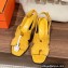 Hermes Heel 6cm Elbe Sandals in suede goatskin Yellow 2023