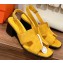Hermes Heel 6cm Elbe Sandals in suede goatskin Yellow 2023