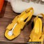 Hermes Heel 6cm Elbe Sandals in suede goatskin Yellow 2023