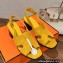 Hermes Heel 6cm Elbe Sandals in suede goatskin Yellow 2023