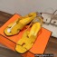 Hermes Heel 6cm Elbe Sandals in suede goatskin Yellow 2023