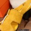 Hermes Heel 6cm Elbe Sandals in suede goatskin Yellow 2023