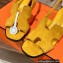 Hermes Heel 6cm Elbe Sandals in suede goatskin Yellow 2023
