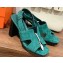 Hermes Heel 9cm Eris Sandals in suede goatskin Green 2023