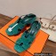 Hermes Heel 9cm Eris Sandals in suede goatskin Green 2023