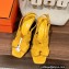 Hermes Heel 9cm Eris Sandals in suede goatskin Yellow 2023