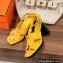 Hermes Heel 9cm Eris Sandals in suede goatskin Yellow 2023