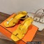 Hermes Heel 9cm Eris Sandals in suede goatskin Yellow 2023