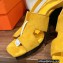 Hermes Heel 9cm Eris Sandals in suede goatskin Yellow 2023