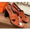 Hermes Heel 9cm Eris Sandals in suede goatskin Brown 2023