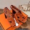 Hermes Heel 9cm Eris Sandals in suede goatskin Brown 2023