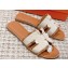 Hermes Oran Sandals in fringed H canvas Brown 2023