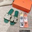 Hermes Oran Sandals in fringed H canvas Green 2023