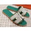 Hermes Oran Sandals in fringed H canvas Green 2023