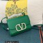 Valentino Vlogo Leather Shoulder Bag 2051 Green 2023