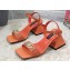 Dolce & Gabbana Heel 6.5cm Nappa-look calfskin sandals Orange 2023