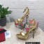 Dolce & Gabbana DG Heel 12cm Platform 1.5cm Leather sandals Gold 2023