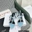 Celine heel 4.5cm T-Bar Triomphe Sandals In Calfskin Blue 2023