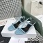 Celine heel 4.5cm T-Bar Triomphe Sandals In Calfskin Blue 2023