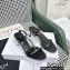 Celine heel 4.5cm T-Bar Triomphe Sandals In Calfskin Black 2023