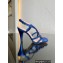 Gucci braided leather Nojum high heel 9cm sandals Blue 2023