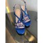 Gucci braided leather Nojum high heel 9cm sandals Blue 2023