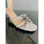Gucci heel 4.5cm braided leather Nojum Slide sandals White 2023