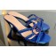 Gucci heel 4.5cm braided leather Nojum Slide sandals Blue 2023
