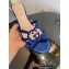Gucci heel 4.5cm braided leather Nojum Slide sandals Blue 2023
