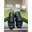 Gucci heel 5.5cm chevron leather GG Platform Slide Sandals Black 2023