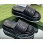 Gucci heel 5.5cm chevron leather GG Platform Slide Sandals Black 2023